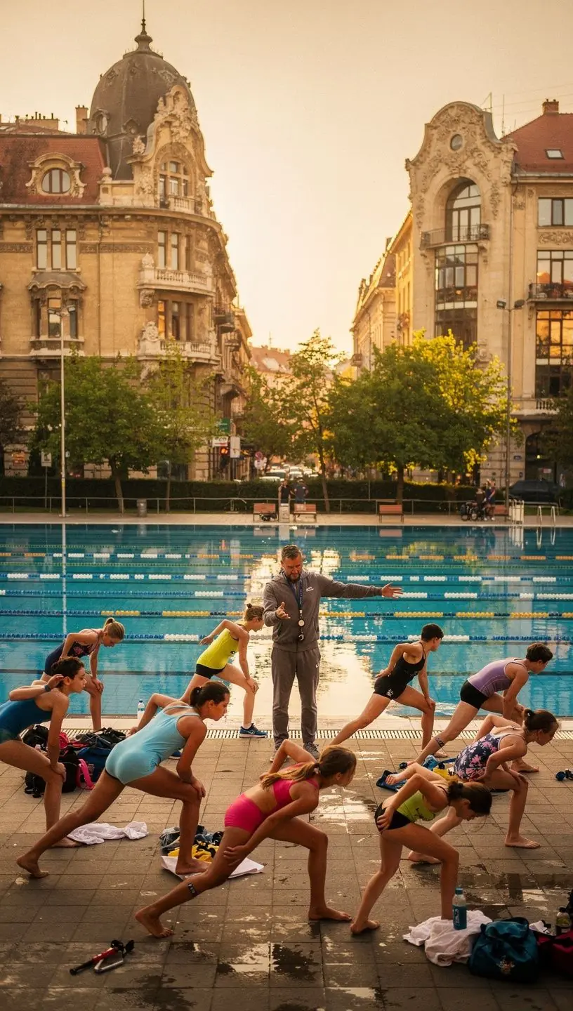 Úszótechnikai edzés közben egy fiatal úszó, aki a vízben a helyes mozdulatokat gyakorolja.